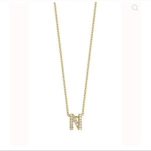Bony Levy Pavé Diamond Initial Pendant 18K Gold Necklace